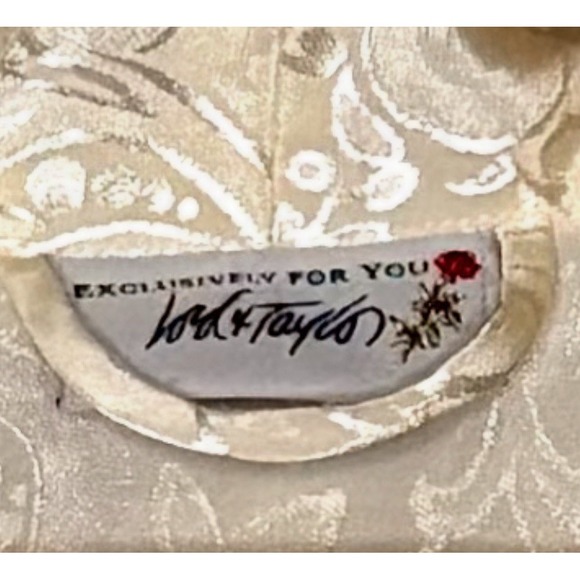 Lord & Taylor Robe Womens Ivory Satin Jacquard Floral Belted Bridal XL READ SIZE - Picture 9 of 9